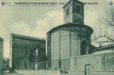 Terni - Monumentale Chiesa di S. Francesco Abside e Campanile visto da Camporeale