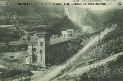 Terni - Officina Elettrica Municipale con vista della Cascata 