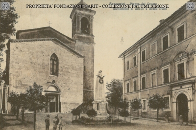 Sangemini - Piazza del Duomo Monumento ai Caduti e Grand Hotel