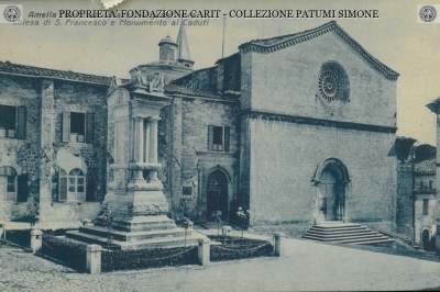Amelia - Piazza Augusto Vera - Chiesa di S. Francesco - Monumento ai Caduti